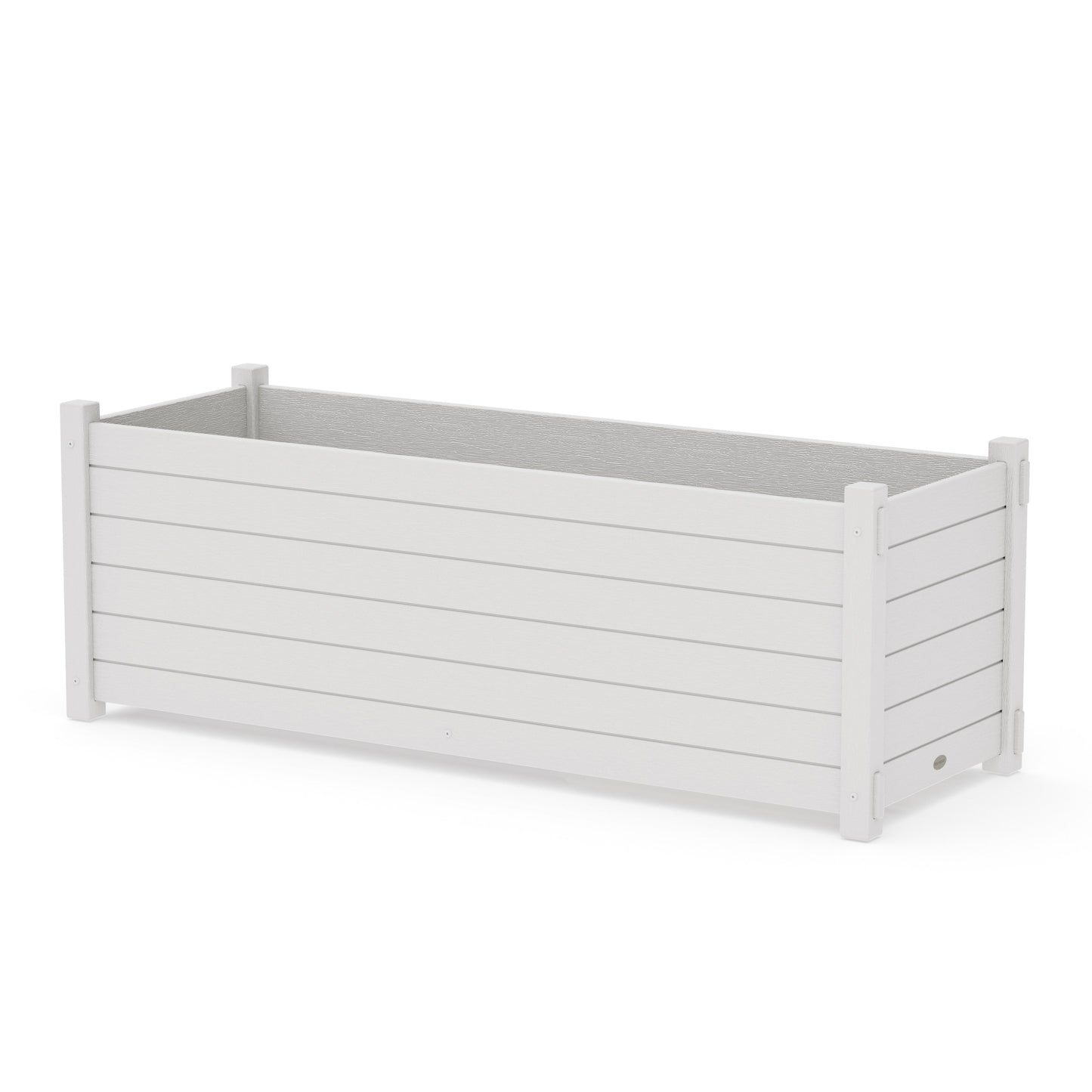 POLYWOOD Nautical Large Rectangle Triple Planter Box — Vintage White