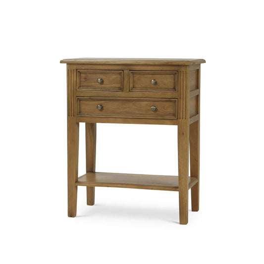 Bramble Eton 3 Drawer Side Table in Antique French Oak