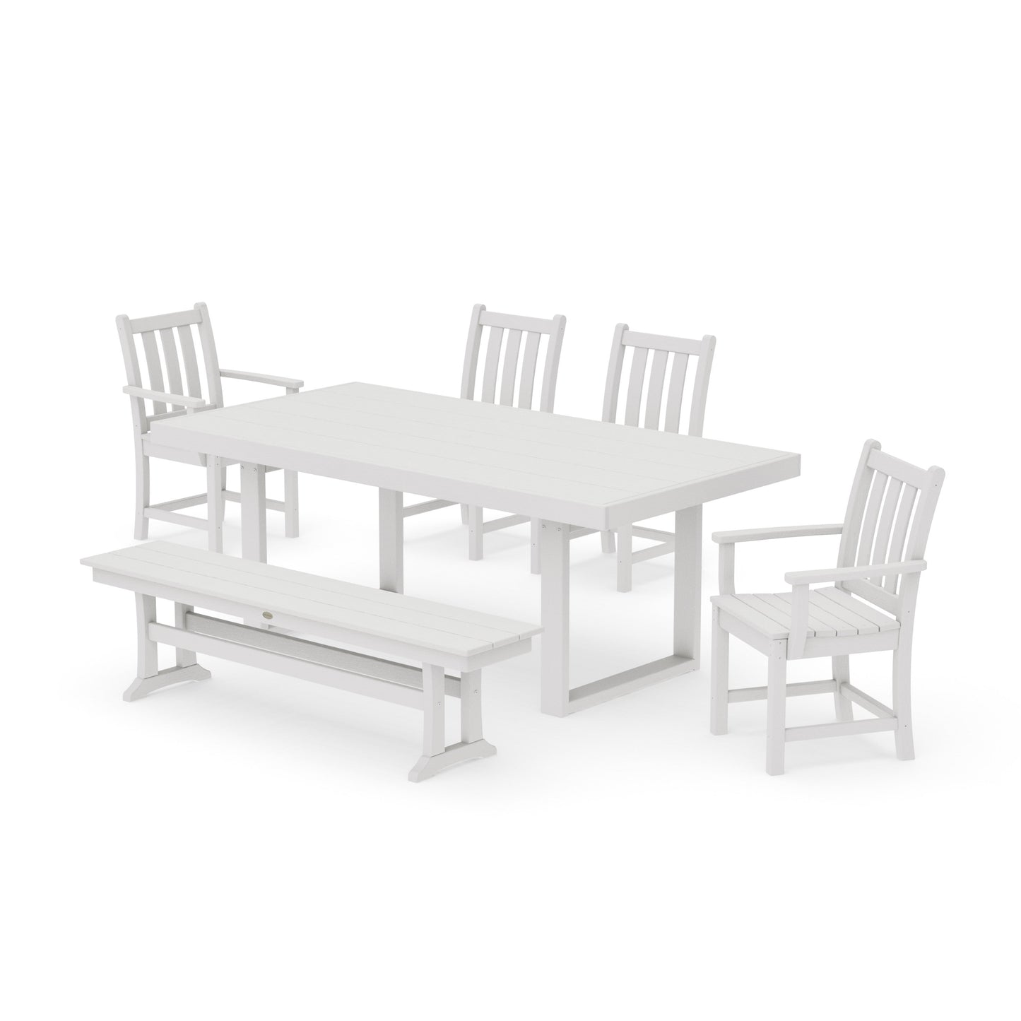 POLYWOOD Traditional Garden 6-Piece Dining Set — Vintage White