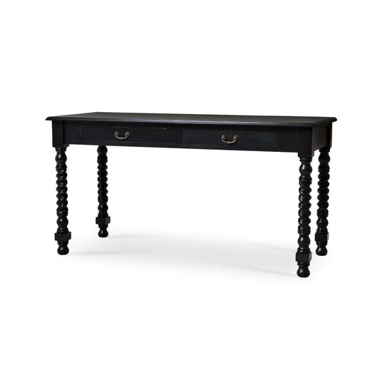 Bramble Console Desk with Barley Twist Leg in Batavia Black