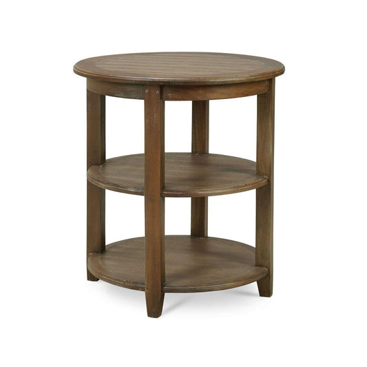 Bramble Luna Round 3 Tier Side Table in Straw Wash