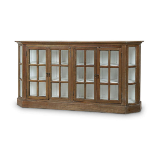 Bramble Cape Cod Narrow Media Console in Straw Wash with Architectural White Interior