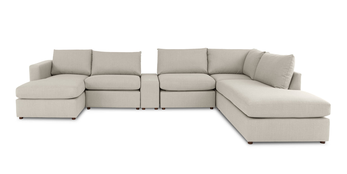 Bassett Beckham Motion Track Arm U-Shaped Reclining Sectional with Console