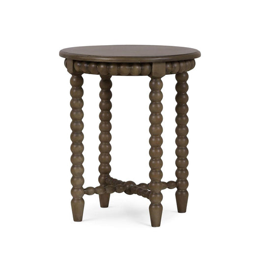 Bramble Cholet Round End Table in Straw Wash