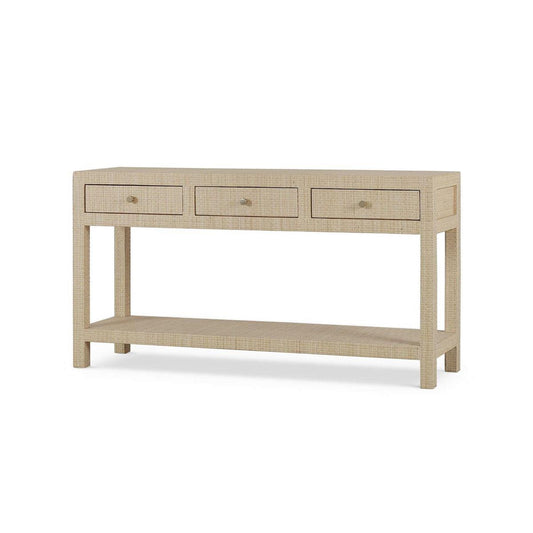 Bramble Kagu Console Table Wrapped in Rattan Natural
