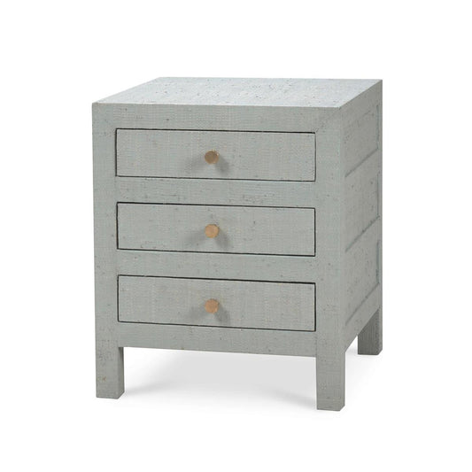 Bramble Kagu End Table in Pale Blue Washed Raffia