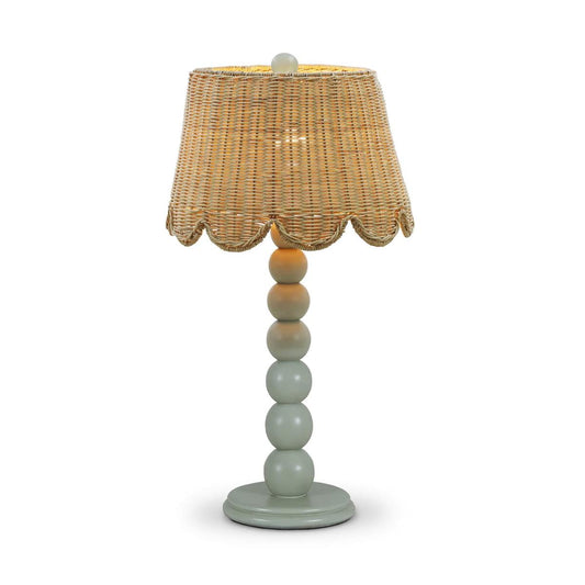 Bramble Cholet Table Lamp with Scalloped Shade in Vintage Fennel Green