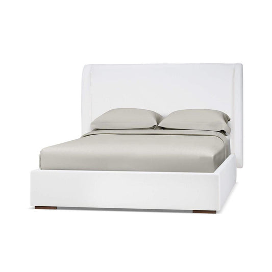 Bramble Luxor Upholstered Bed Queen in Arctic White Performance Fabric