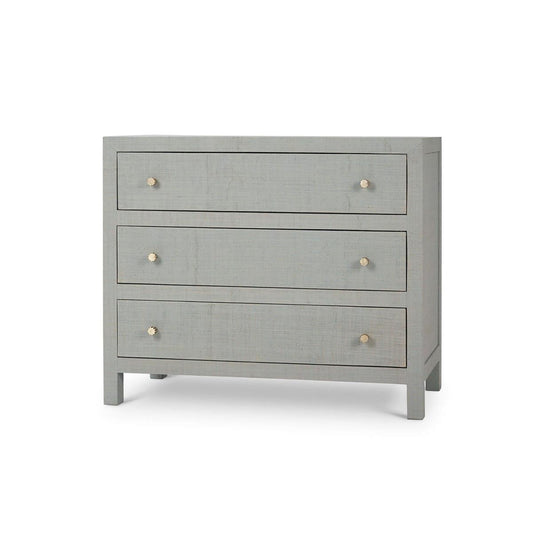 Bramble Kagu 3 Drawer Dresser Wrapped in Raffia Pale Blue