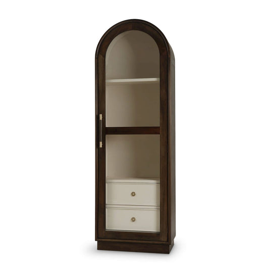 Bramble Vannes Single Door Display Cabinet in Walnut with Putty Interior