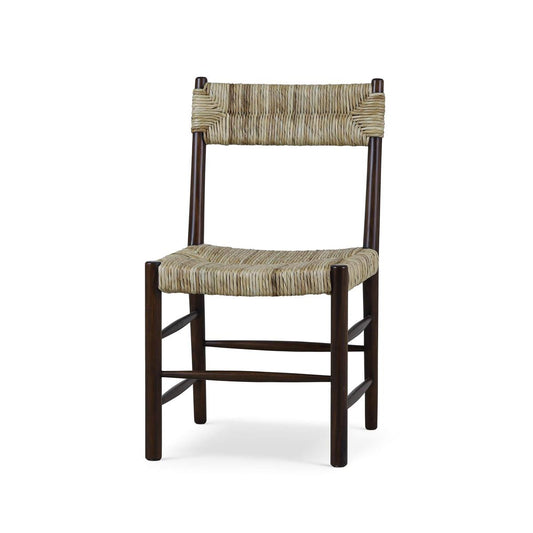 Bramble Lenox Dining Chair with Rush Seat in Matt Teak Brown