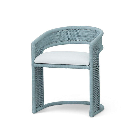 Bramble Hampton Dining Chair in Ocean Blue with Arctic White Performance Fabric Cushion