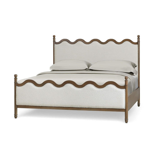 Bramble Chloe King Bed in Straw Wash with Colorado Boucle Ivory Fabric