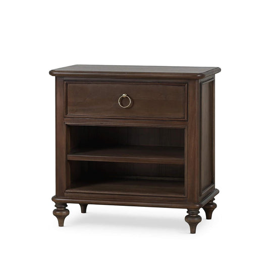 Bramble Savannah Bedside Table with Open Shelf in Walnut