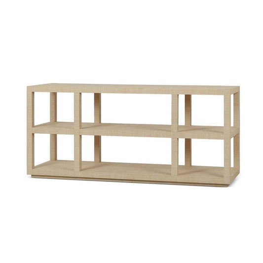 Bramble Kagu Open Console Table Wrapped in Raw Raffia