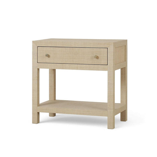 Bramble Kagu Large1 Drawer Nightstand Wrapped in Raw Raffia