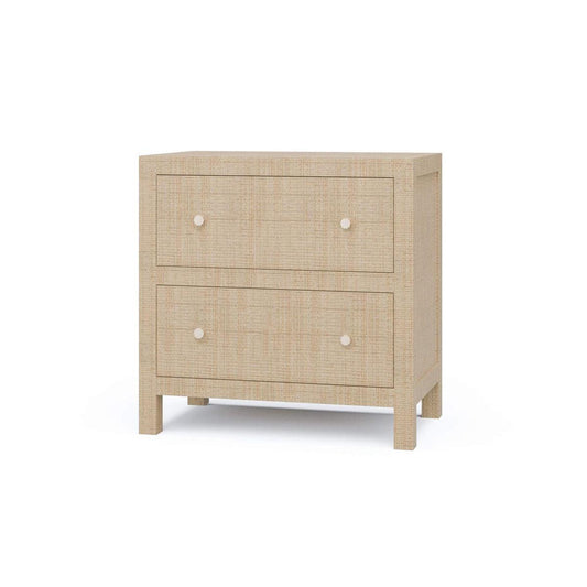 Bramble Kagu Large Bedside Table with 2 Drawers Wrapped in Rattan Natural