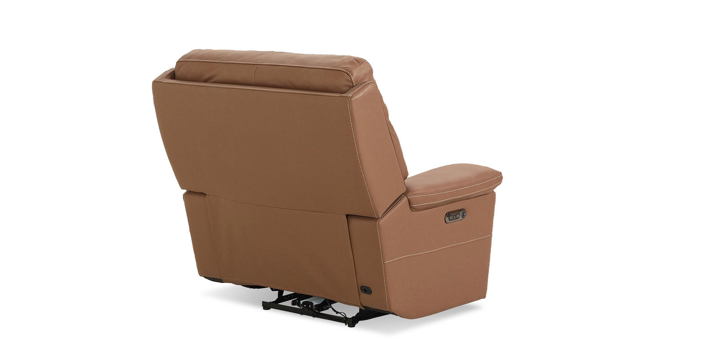 Bassett Club Level Fletcher Leather Zero Gravity Power Recliner — Bassett manufacturer gallery — Fletcher Antelope — Wallsaver Recliner w/Power