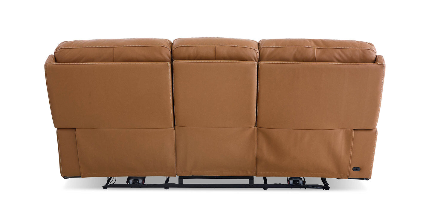 Bassett Club Level Fletcher Leather Power Reclining Sofa — Bassett manufacturer gallery — Fletcher Antelope — Sofa w/Power