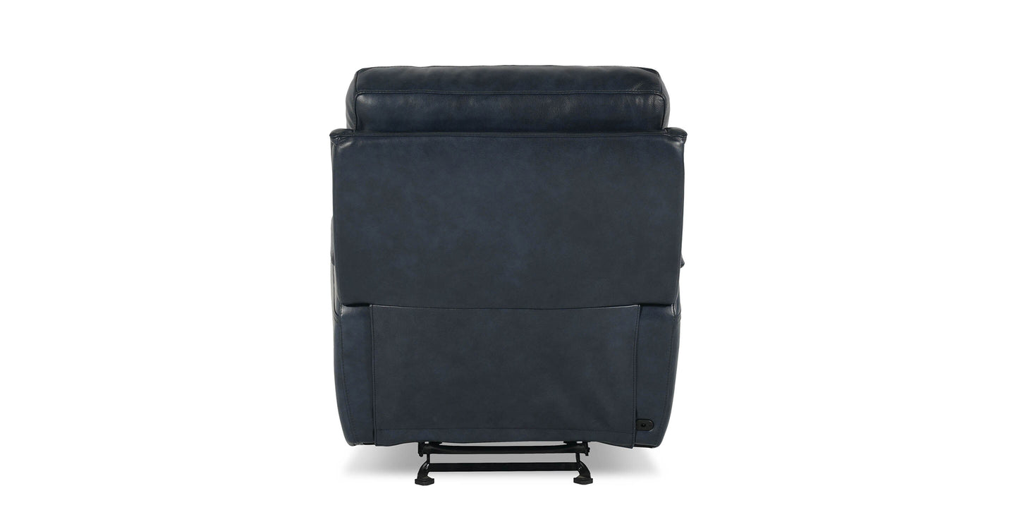 Bassett Club Level Burlington Leather Zero Gravity Power Recliner — Bassett manufacturer gallery — Burlington Navy — Recliner w/Power