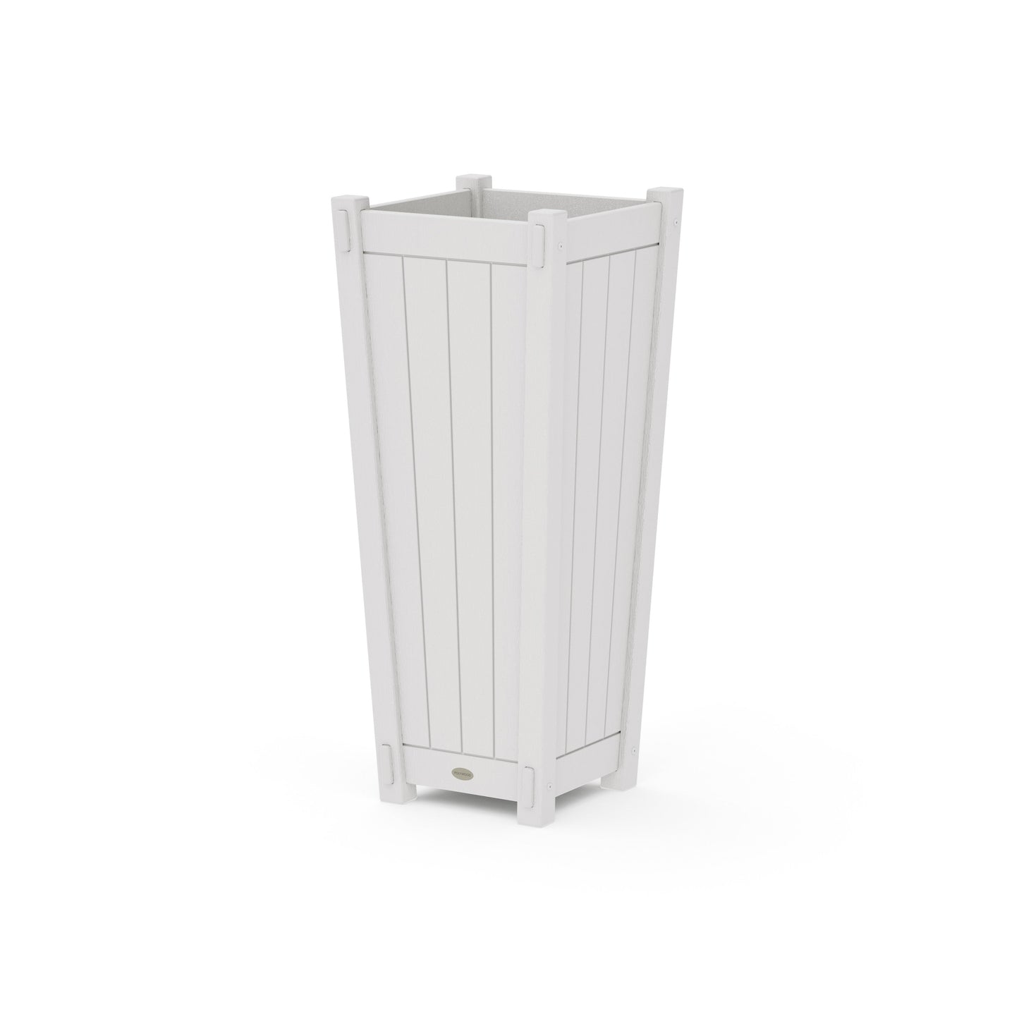 POLYWOOD Vineyard Tapered Square Tall Planter Box — Vintage White
