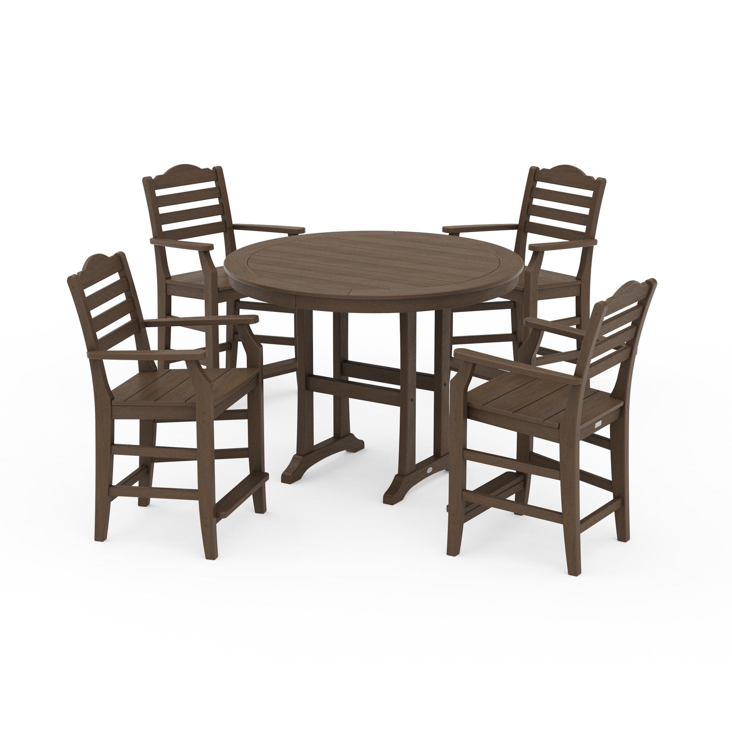 POLYWOOD Savannah 5-Piece Round Counter Set — Kona