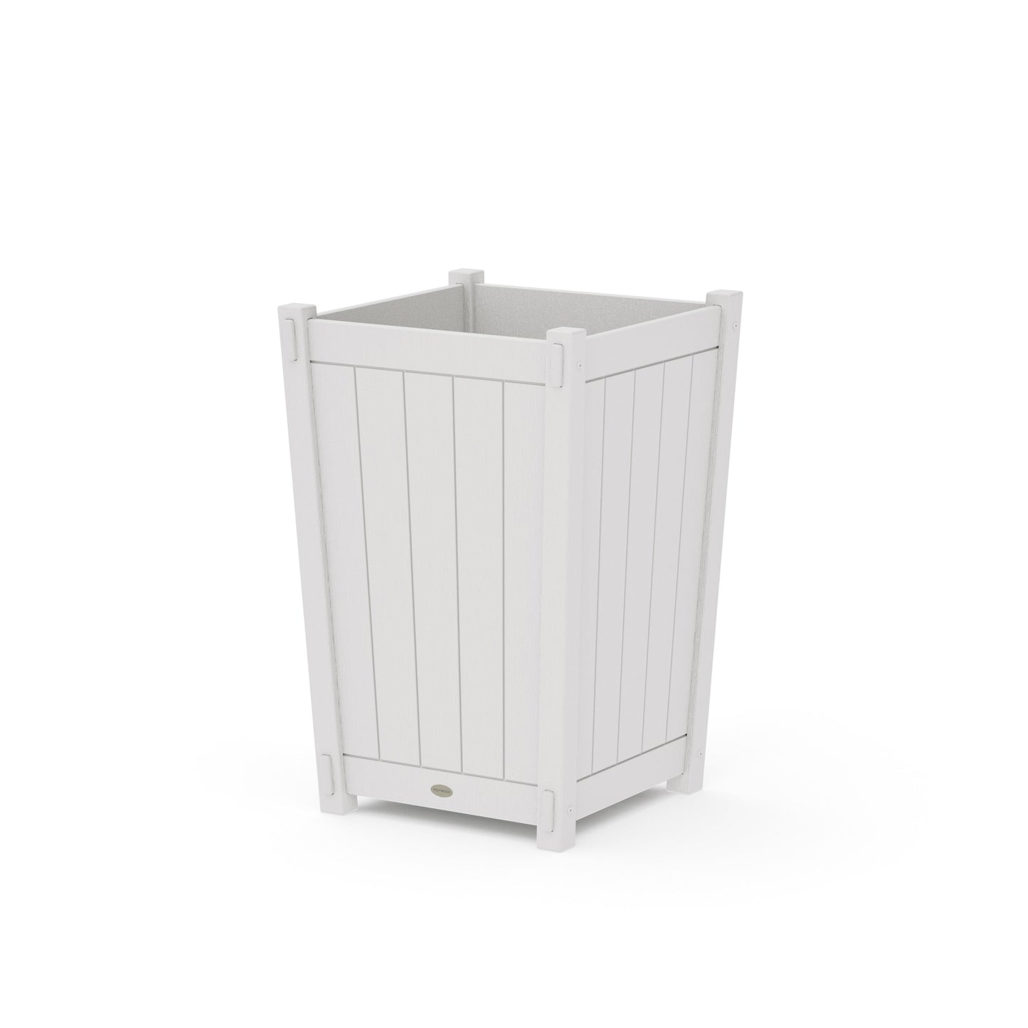POLYWOOD Vineyard Large Tapered Square Planter Box — Vintage White