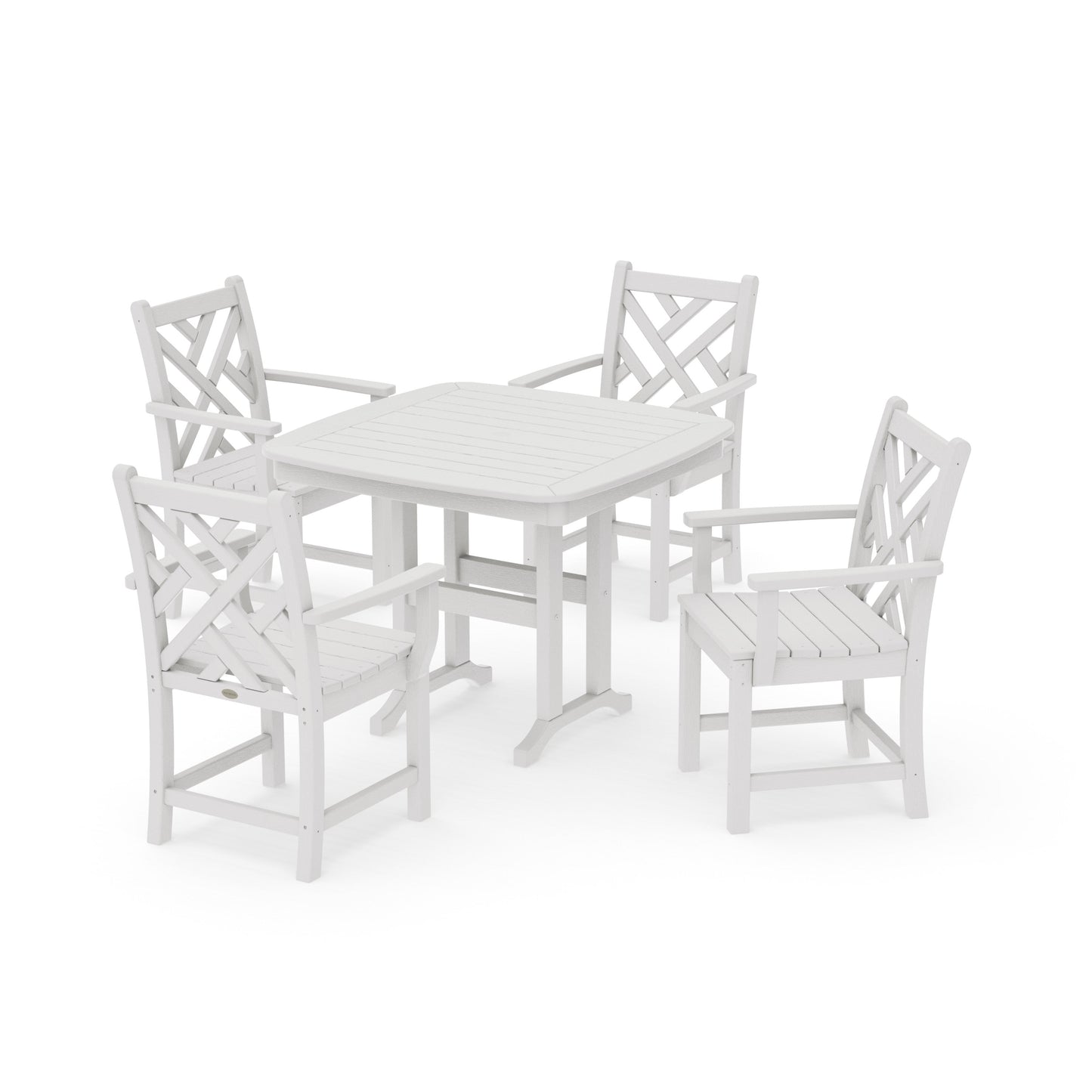 POLYWOOD Chippendale 5-Piece Dining Set — Vintage White