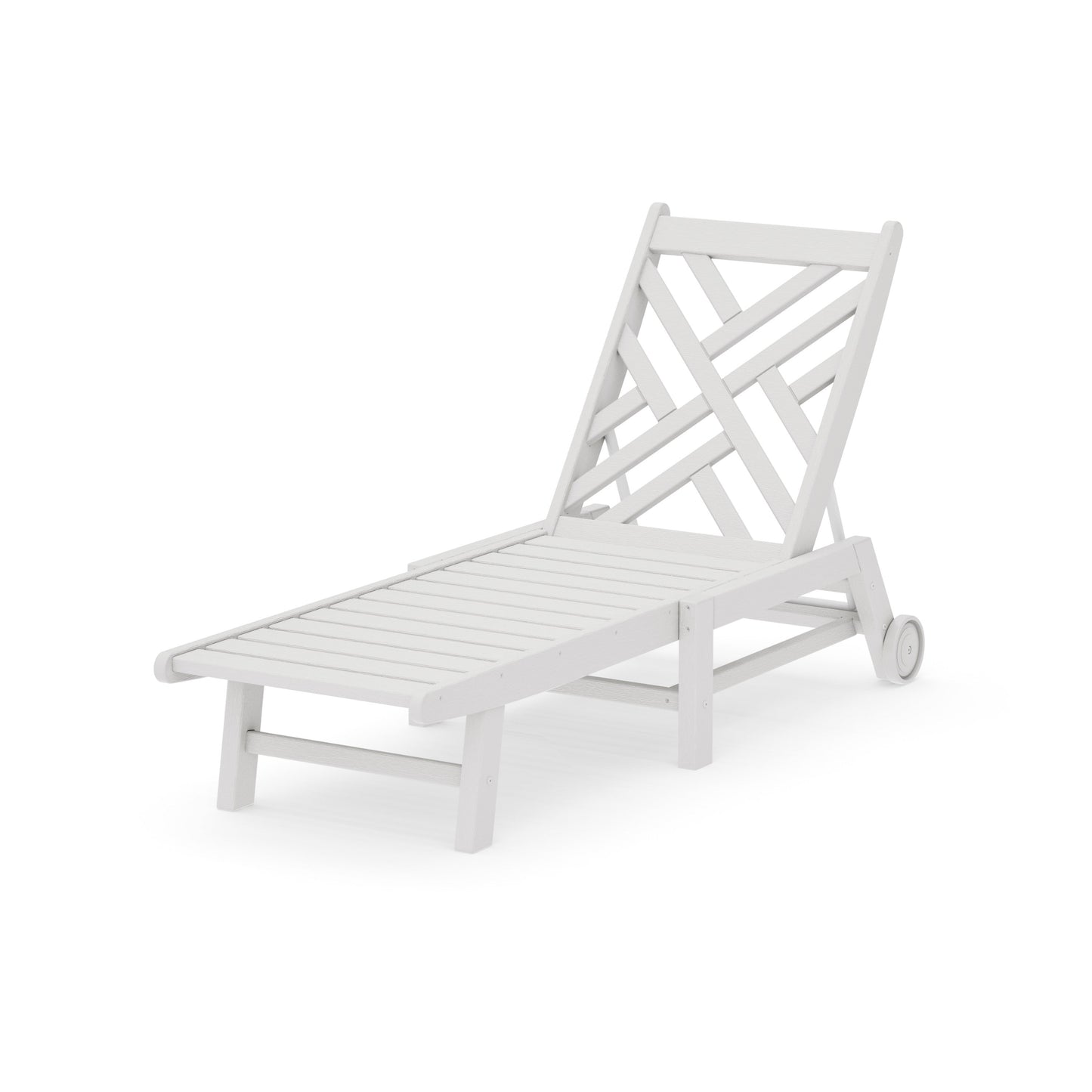 POLYWOOD Chippendale Chaise with Wheels — Vintage White