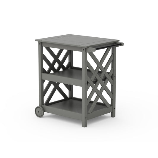 POLYWOOD Wovendale Bar Cart — Slate Grey