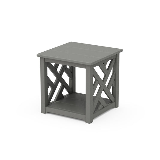 POLYWOOD Chippendale Accent Table — Slate Grey