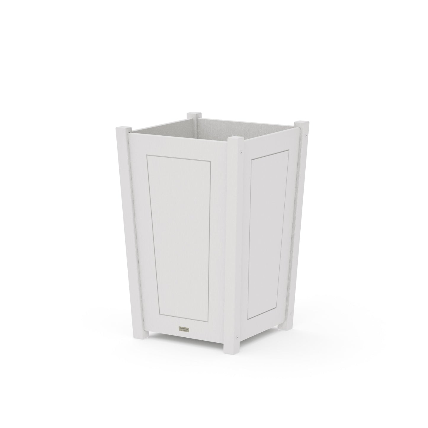 POLYWOOD Country Living Large Tapered Square Planter Box — Vintage White