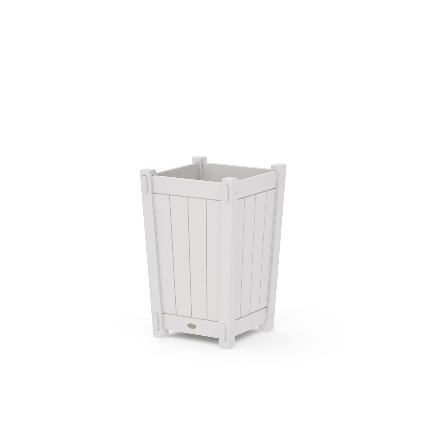 POLYWOOD Vineyard Tapered Square Short Planter Box — Vintage White