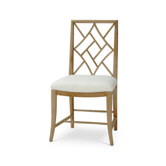 Bramble Farringdon Dining Chair in Fruitwood with Arctic White Performance Fabric