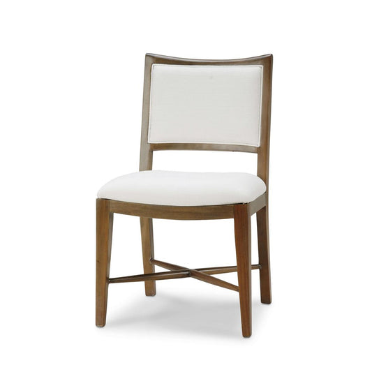 Bramble Fitzrovia Dining Chair in Straw Wash with Arctic White Performance Fabric & White Rattan