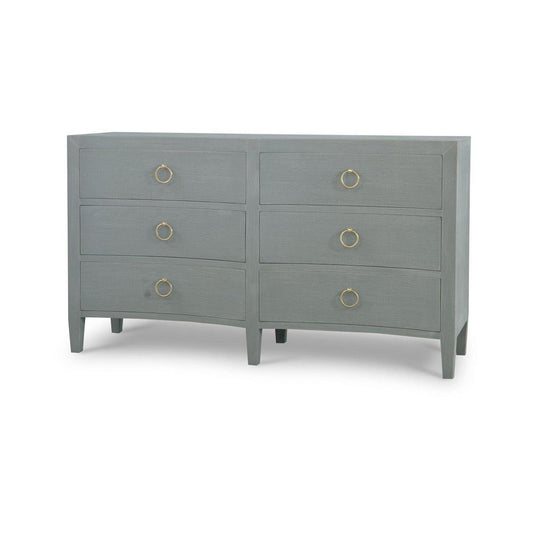 Bramble Mornington Linen Wrapped 6 Drawer Dresser in Linen Pale Blue