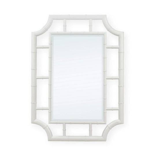 Bramble Bamboo Mirror in True White