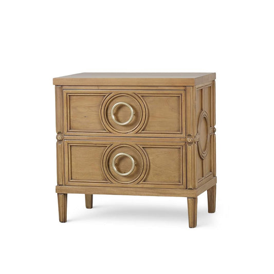 Bramble Chalfont 2 Drawer Bedside Table in Antique French Oak