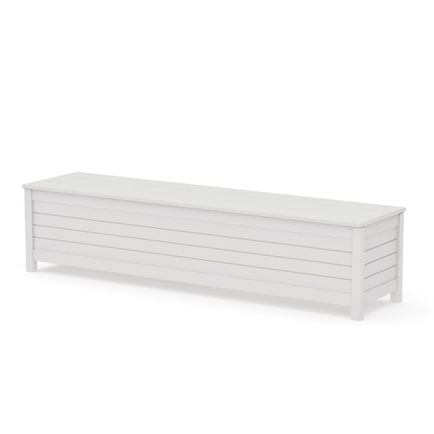 POLYWOOD Nautical 72" Storage Bench — Vintage White