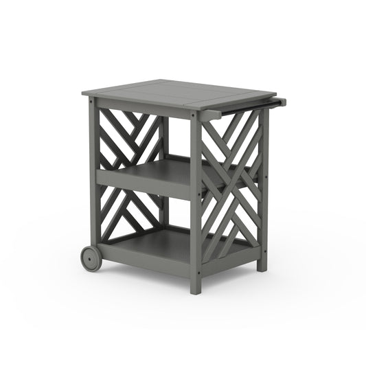 POLYWOOD Chippendale Bar Cart — Slate Grey