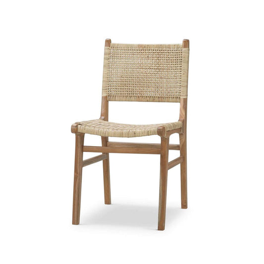 Bramble Logan Teak Dining Chair in Teak Natural Finish with Rattan Natural Seat & Back
