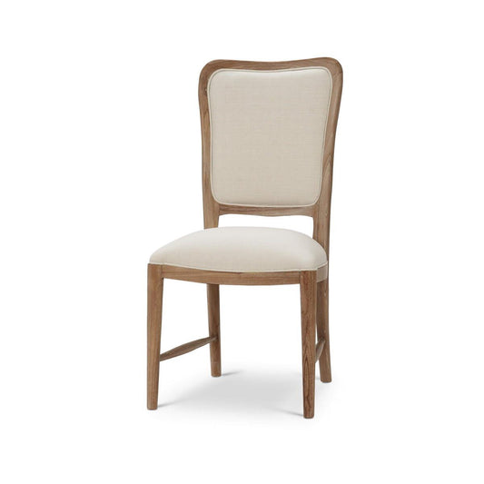 Bramble Laurna Teak Dining Chair in Teak White Wash with Natural Performance Fabric