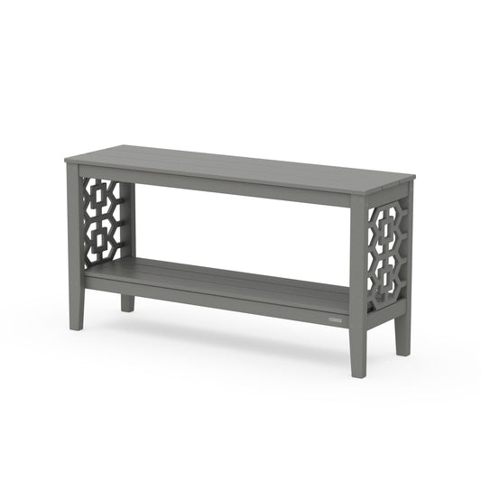 POLYWOOD Chinoiserie 56" Console Table — Slate Grey