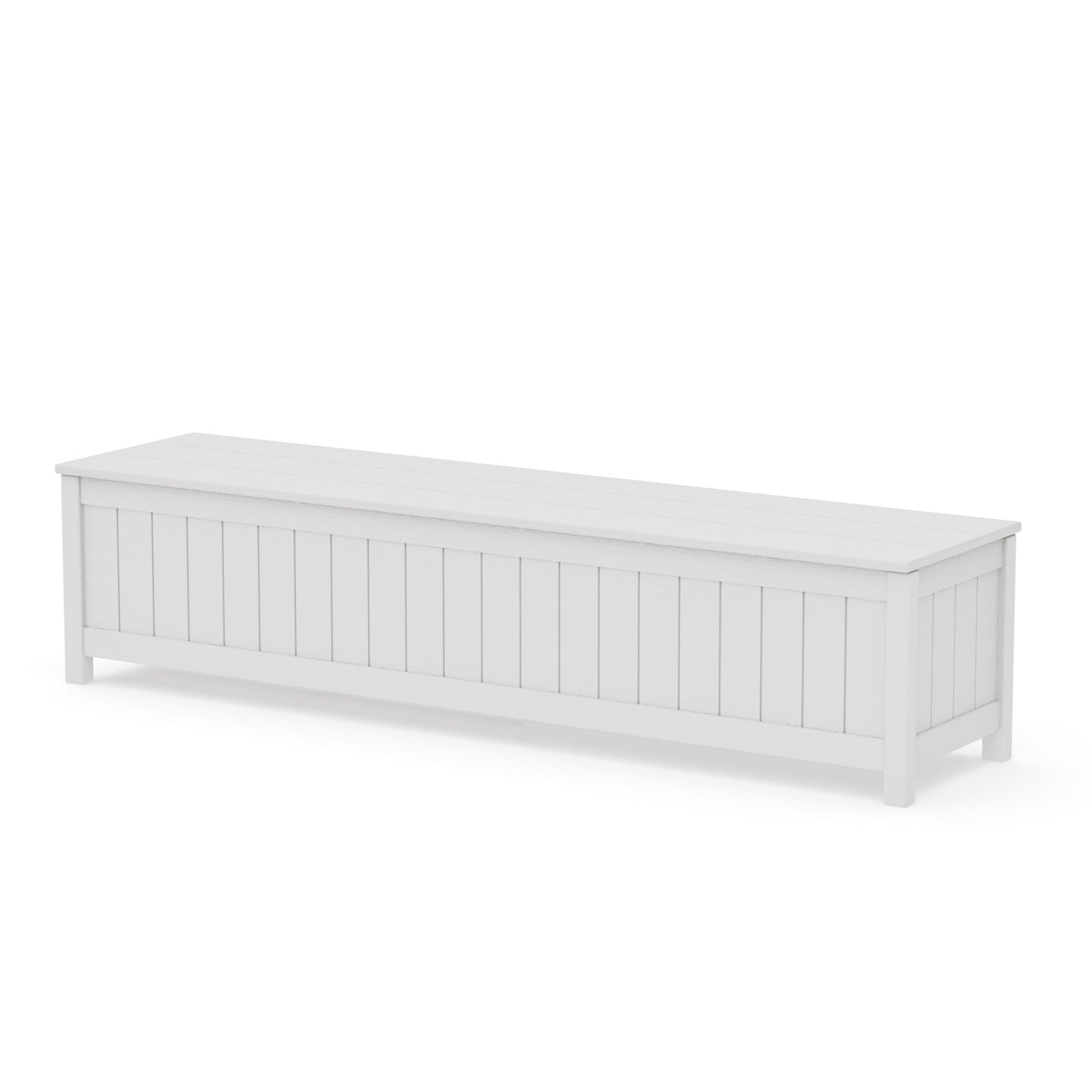 POLYWOOD Vineyard 72" Storage Bench — Vintage White