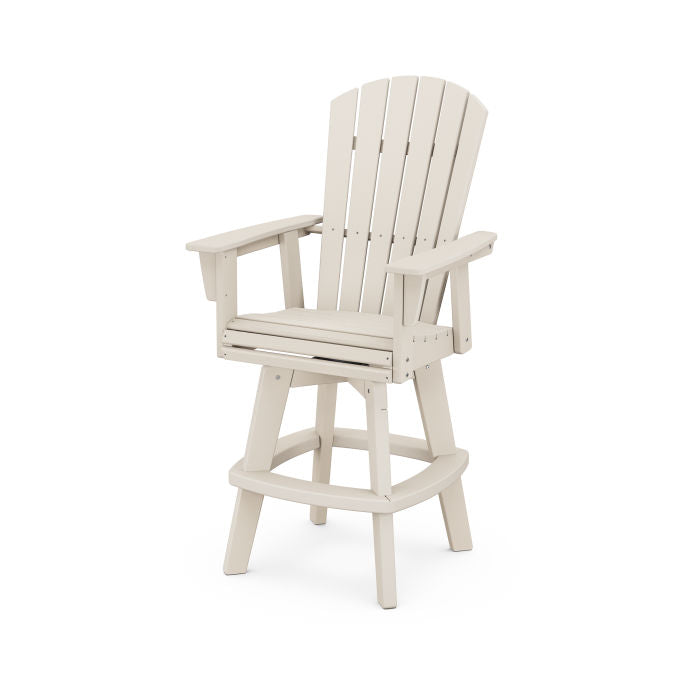 POLYWOOD - Nautical Curveback Adirondack Swivel Bar Chair FREE SHIPPING