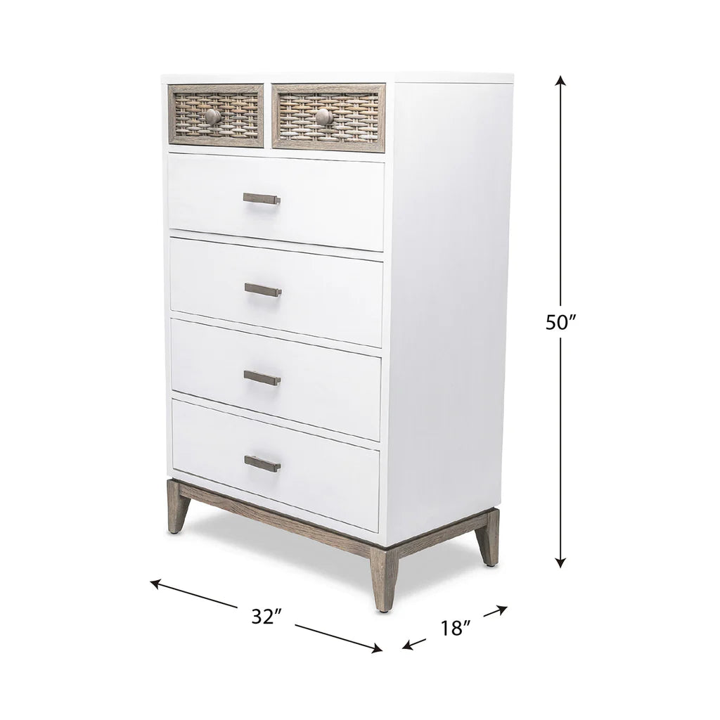 Sea Winds - Kauai 6 Drawer Split Vertical Chest