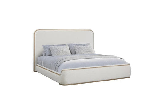 Trilogy - Toffee & White Sand Upholstered Bed King
