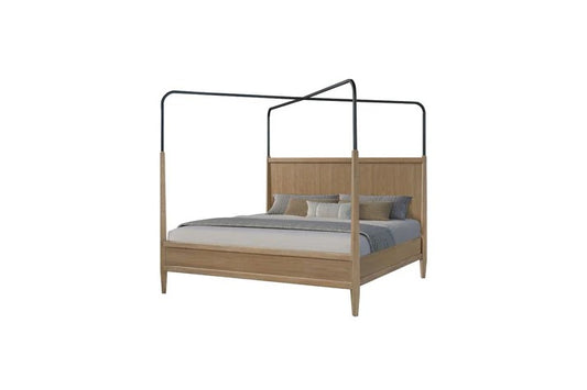 Pleasant Hill - Suede Metal Canopy Bed Queen