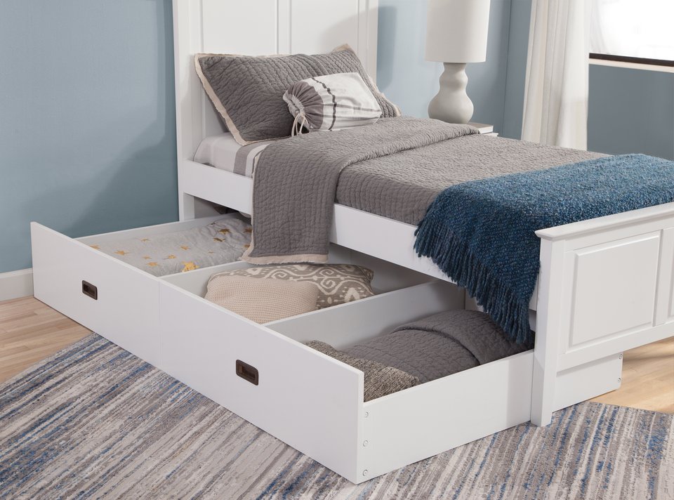 Tykes - Lancaster Twin Trundle Bed in White