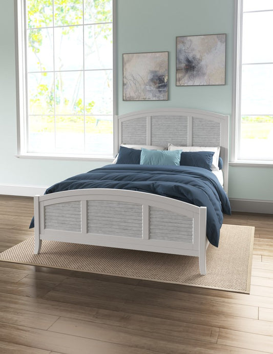 High Tide - Arch Queen Bed in Chalk & White